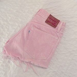 Levi’s 501 High Rise Pink Cutoff Denim Shorts